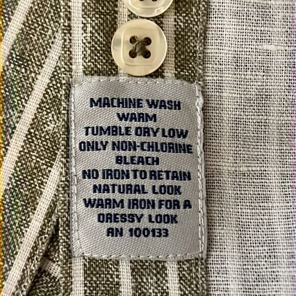 Matt Totillo Linen - Cotton Blend Button Down Shirt Striped, Long Sleeves - Picture 11 of 11